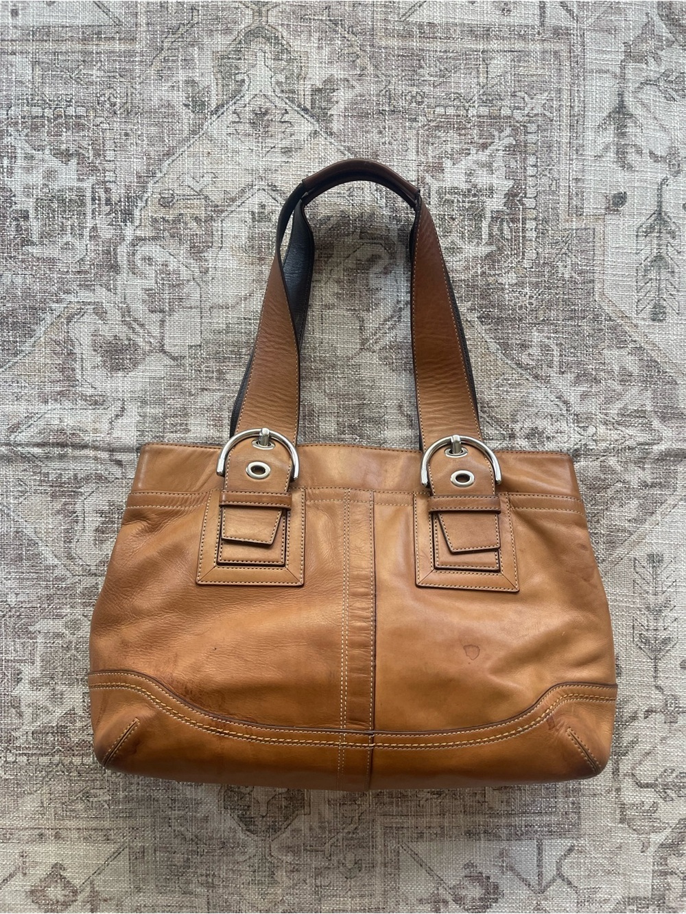 Coach Y2K SoHo Tan Buckle Tote